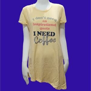 NWOT Coffee Lover's Graphic Night Shirt, Size MEDIUM